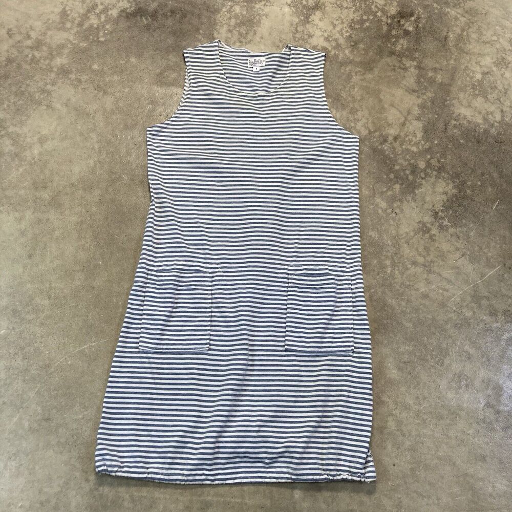 Engineered Garments Dress Womens Medium 1 Blue Striped Casual Pockets USA‎